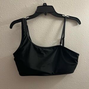 Black Asymmetrical/One Shoulder Swimsuit Top